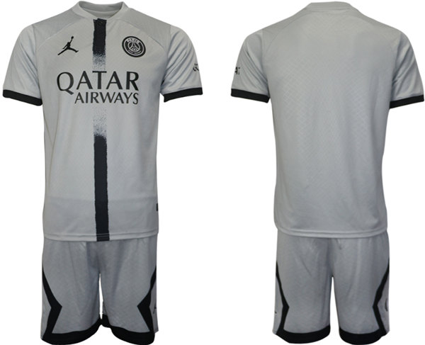 Men's Paris Saint-Germain Blank 2023 Gray Soccer Jersey Suit